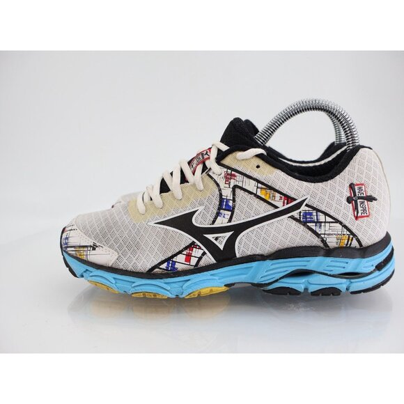 Mizuno Wave Inspire 11 Running Shoes Womens Size 7 M White Gray Red Blue - Picture 4 of 11